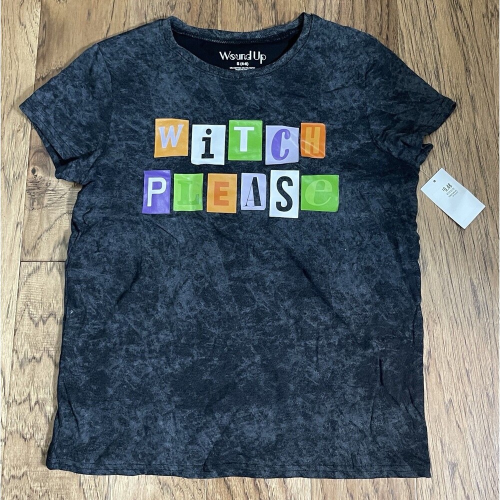 Witch Please Women’s Color Block Graphic T Sz Sm Wound up NWT